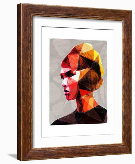 Pouting Girl With Hair Clip-Enrico Varrasso-Framed Premium Giclee Print