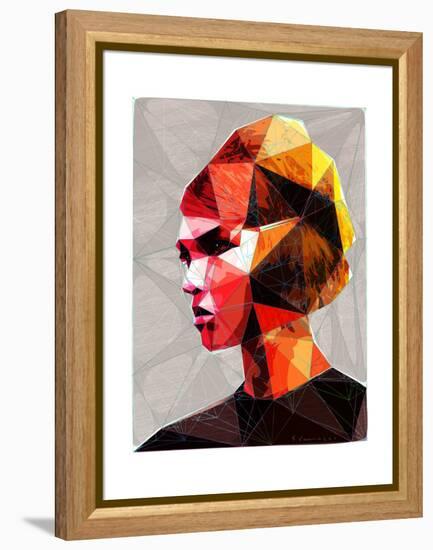 Pouting Girl With Hair Clip-Enrico Varrasso-Framed Stretched Canvas