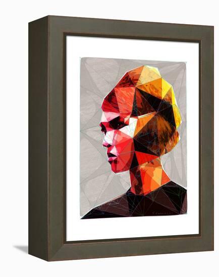 Pouting Girl With Hair Clip-Enrico Varrasso-Framed Stretched Canvas