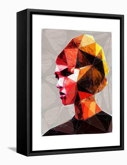 Pouting Girl With Hair Clip-Enrico Varrasso-Framed Stretched Canvas