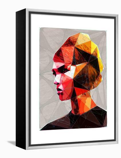 Pouting Girl With Hair Clip-Enrico Varrasso-Framed Stretched Canvas