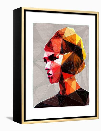 Pouting Girl With Hair Clip-Enrico Varrasso-Framed Stretched Canvas