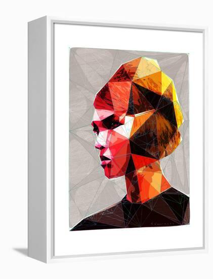 Pouting Girl With Hair Clip-Enrico Varrasso-Framed Stretched Canvas