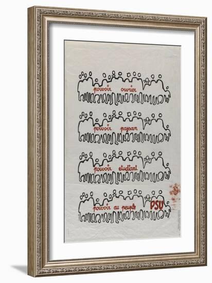 pouvoir ouvrier, pouvoir paysan, pouvoir etudiant, pouvoir au peuple-null-Framed Giclee Print