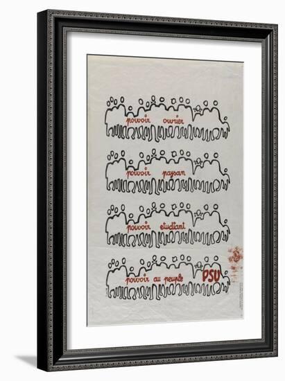 pouvoir ouvrier, pouvoir paysan, pouvoir etudiant, pouvoir au peuple-null-Framed Giclee Print