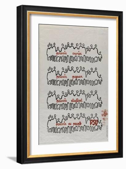 pouvoir ouvrier, pouvoir paysan, pouvoir etudiant, pouvoir au peuple-null-Framed Giclee Print