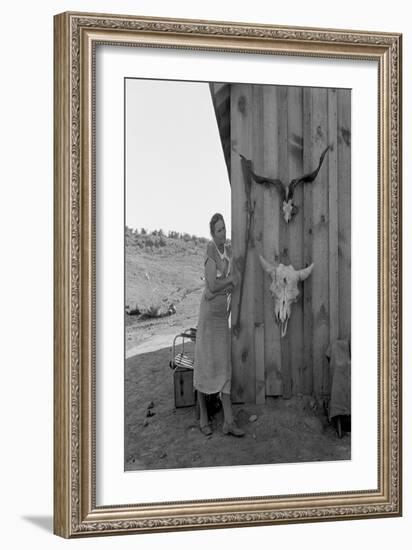 Poverty with Rife and Cattle Skulls-Dorothea Lange-Framed Art Print