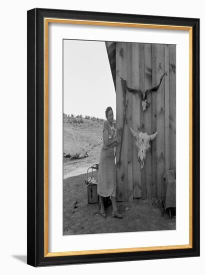 Poverty with Rife and Cattle Skulls-Dorothea Lange-Framed Art Print