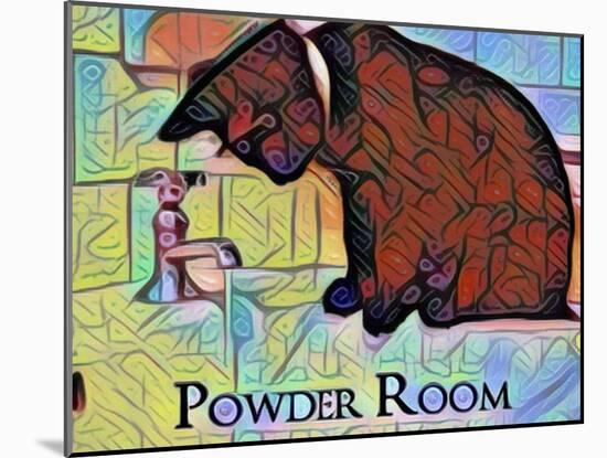 Powder Room Cat on Bathroom Sink-sylvia pimental-Mounted Art Print