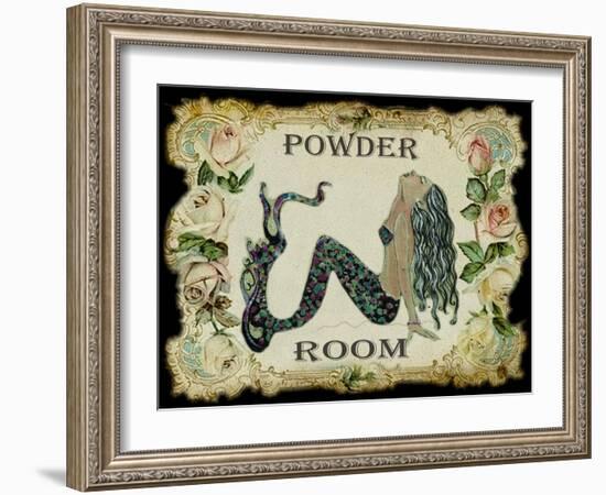 Powder Room Mermaid-sylvia pimental-Framed Art Print