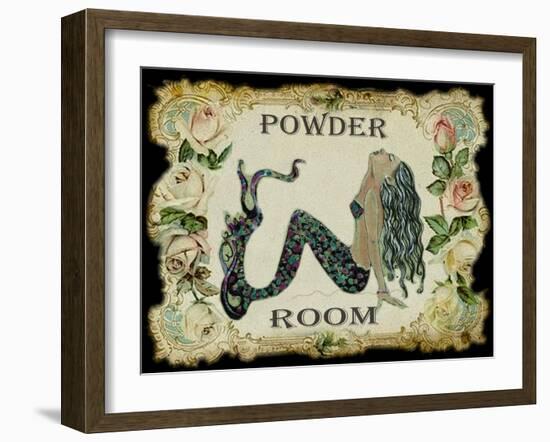 Powder Room Mermaid-sylvia pimental-Framed Art Print