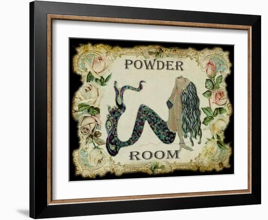 Powder Room Mermaid-sylvia pimental-Framed Art Print