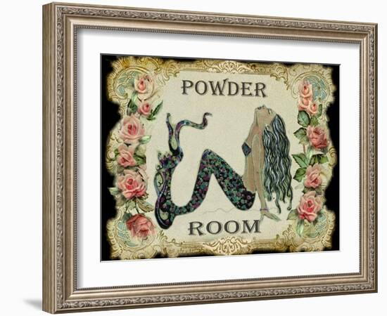 Powder Room Mermaid-sylvia pimental-Framed Art Print