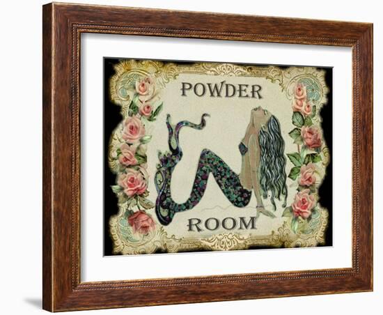 Powder Room Mermaid-sylvia pimental-Framed Art Print