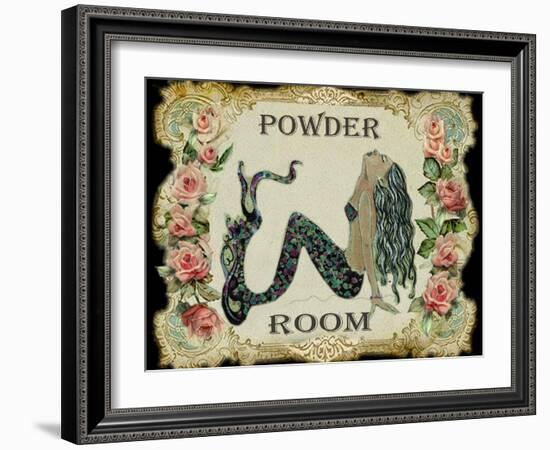 Powder Room Mermaid-sylvia pimental-Framed Art Print