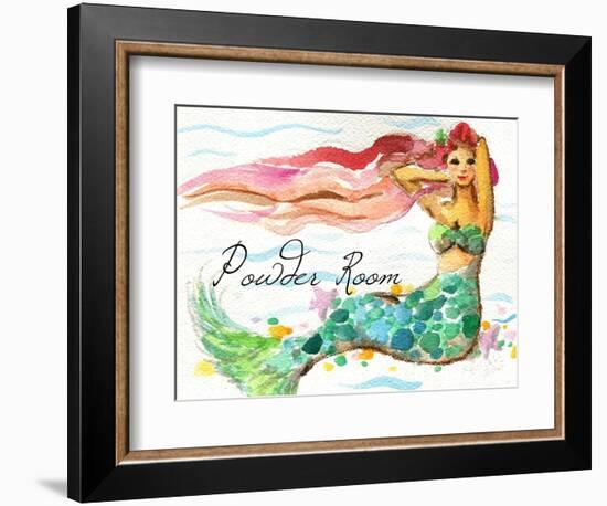 Powder Room Red Hair Mermaid-sylvia pimental-Framed Premium Giclee Print