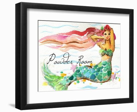 Powder Room Red Hair Mermaid-sylvia pimental-Framed Premium Giclee Print