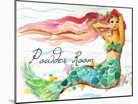 Powder Room Red Hair Mermaid-sylvia pimental-Mounted Art Print