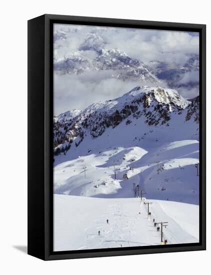 Powder Skiing at Whistler Mountain Resort-Christian Kober-Framed Premier Image Canvas