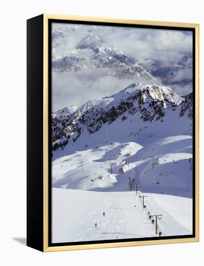 Powder Skiing at Whistler Mountain Resort-Christian Kober-Framed Premier Image Canvas