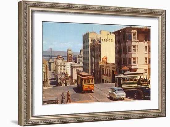 Powell Street, Cable Cars, San Francisco, California-null-Framed Art Print