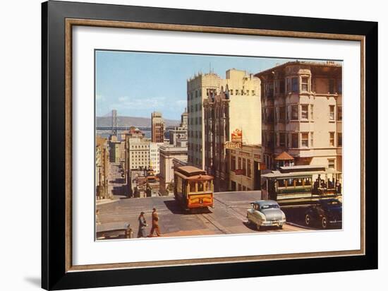 Powell Street, Cable Cars, San Francisco, California-null-Framed Art Print