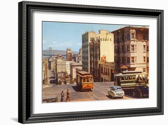 Powell Street, Cable Cars, San Francisco, California-null-Framed Art Print