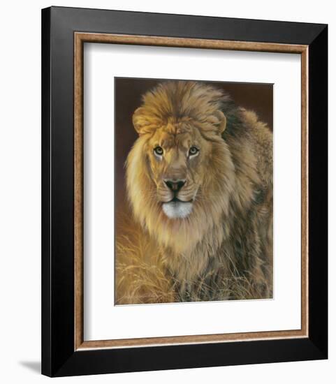 Power and Presence: African Lion-Joni Johnson-godsy-Framed Art Print