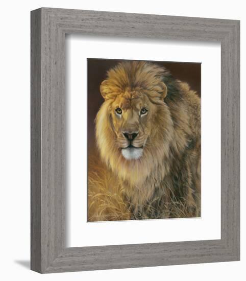 Power and Presence: African Lion-Joni Johnson-godsy-Framed Art Print