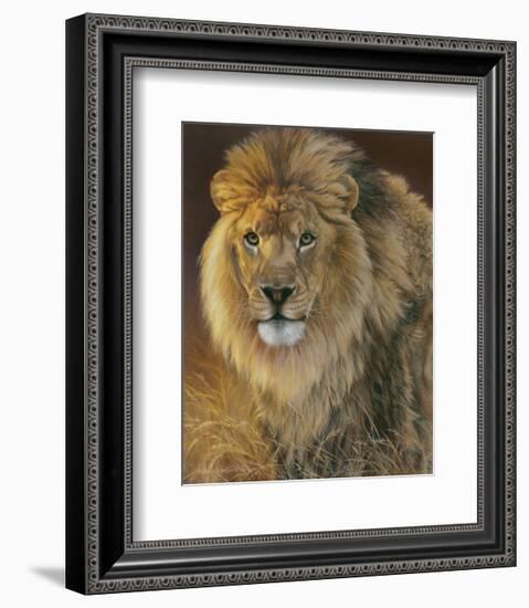 Power and Presence: African Lion-Joni Johnson-godsy-Framed Art Print