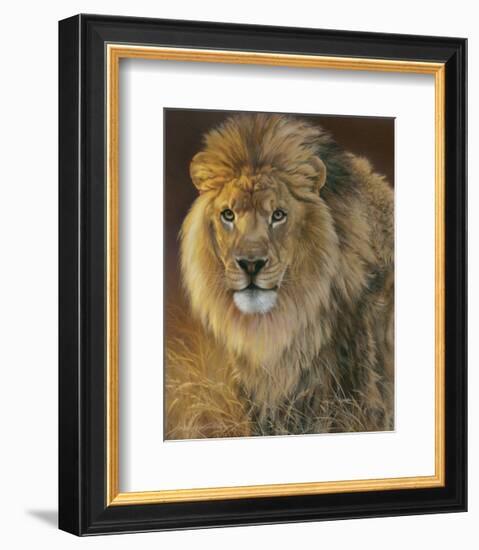 Power and Presence: African Lion-Joni Johnson-godsy-Framed Art Print