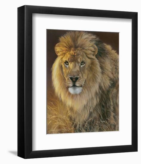 Power and Presence: African Lion-Joni Johnson-godsy-Framed Art Print