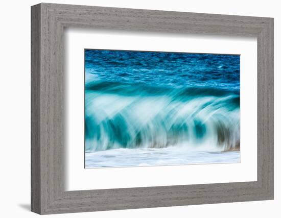 Power Blur-Slow shutter speed of a powerful Hawaiian surf-Mark A Johnson-Framed Photographic Print