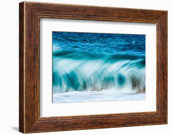 Power Blur-Slow shutter speed of a powerful Hawaiian surf-Mark A Johnson-Framed Photographic Print