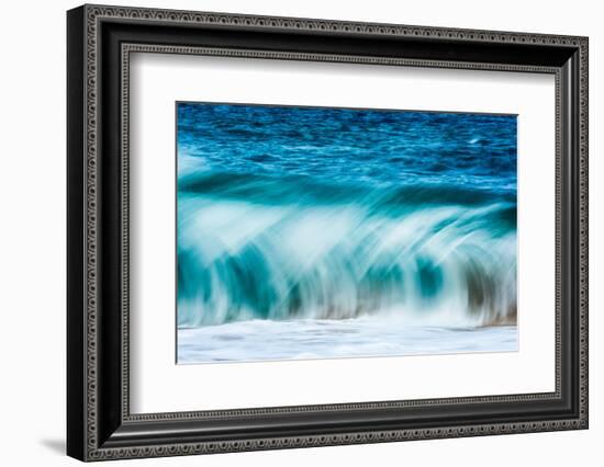 Power Blur-Slow shutter speed of a powerful Hawaiian surf-Mark A Johnson-Framed Photographic Print