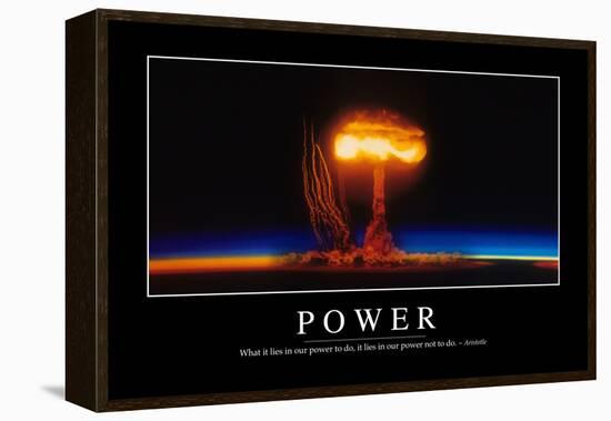 Power: Inspirational Quote and Motivational Poster-null-Framed Premier Image Canvas