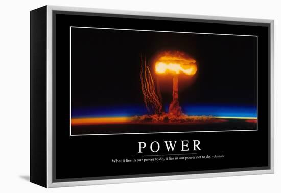 Power: Inspirational Quote and Motivational Poster-null-Framed Premier Image Canvas