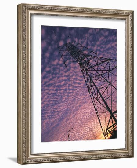 Power Line Tower-Mitch Diamond-Framed Photographic Print