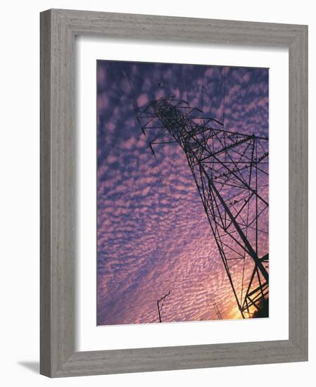 Power Line Tower-Mitch Diamond-Framed Photographic Print