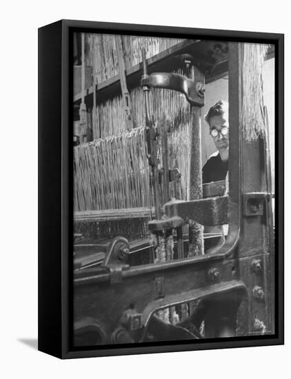 Power Loom at Work Making a Haircord Carpet at the Wilton Carpet Factory-Hans Wild-Framed Premier Image Canvas