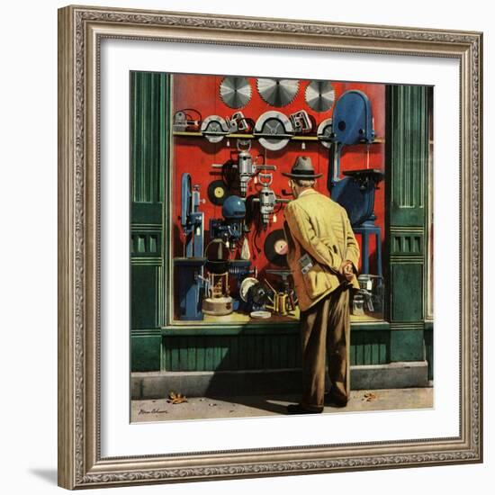 "Power Tool Window Shopping", November 10, 1951-Stevan Dohanos-Framed Giclee Print