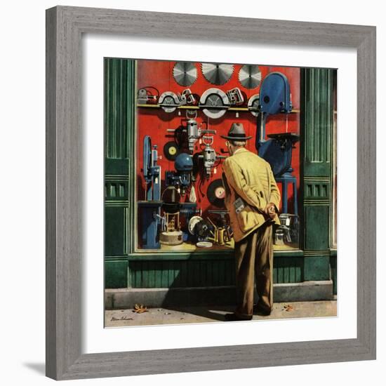 "Power Tool Window Shopping", November 10, 1951-Stevan Dohanos-Framed Giclee Print