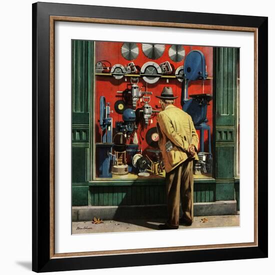 "Power Tool Window Shopping", November 10, 1951-Stevan Dohanos-Framed Giclee Print