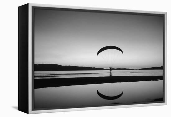 Powered Paraglider over the Great Salt Lake. Utah-Howie Garber-Framed Premier Image Canvas