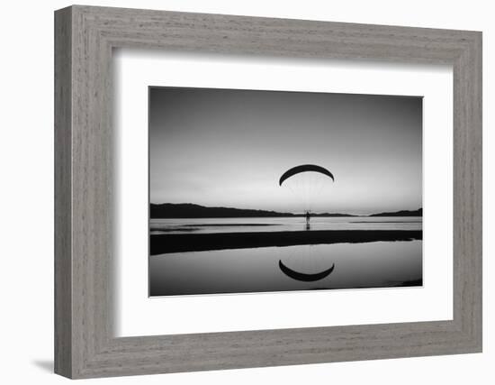 Powered Paraglider over the Great Salt Lake. Utah-Howie Garber-Framed Photographic Print