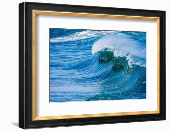 Powerful wave breaking off a beach, Hawaii-Mark A Johnson-Framed Photographic Print