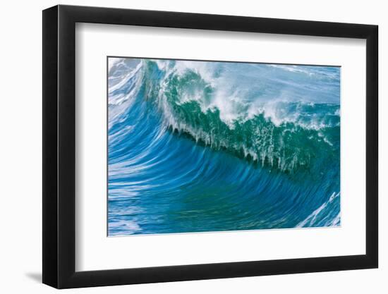 Powerful wave breaking off a beach, Hawaii-Mark A Johnson-Framed Photographic Print