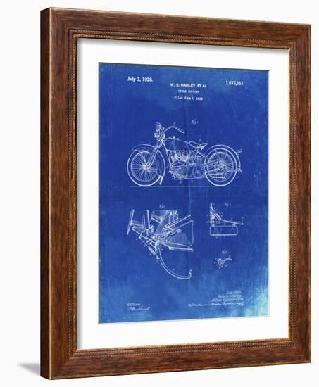 PP10 Faded Blueprint-Borders Cole-Framed Giclee Print