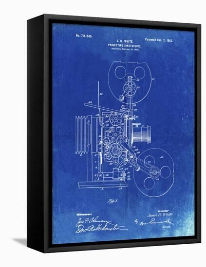 PP1000-Faded Blueprint Projecting Kinetoscope Patent Poster-Cole Borders-Framed Premier Image Canvas