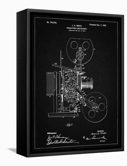 PP1000-Vintage Black Projecting Kinetoscope Patent Poster-Cole Borders-Framed Premier Image Canvas